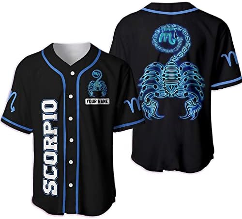 Jersey de beisebol do Zodiac AOP personalizada XS-5XL, camisa do zodíaco para homens, camisa do zodíaco para mulheres, camisa de