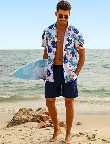 Eishopeer Men's Flower Shirt Hawaiian Gets Button Casual Down Shorve Sleeve e Shorts Solid Quick Dry Beach S-3xl