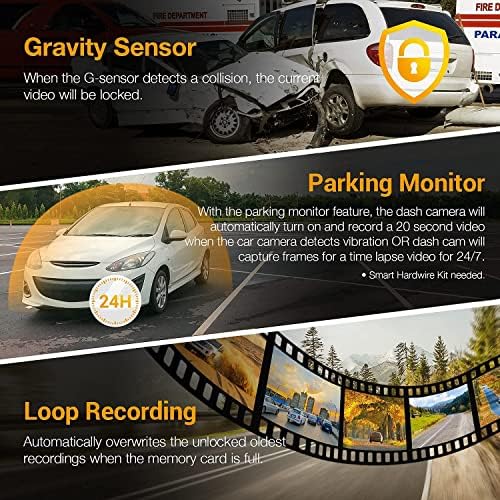 Rexing V1GW-4K Ultra HD Car Dash Cam com madeireiro GPS embutido, tela de LCD de 2,4 , Wi-Fi, gravador de câmera de