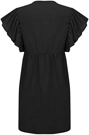 Romances para mulheres verão, moda feminina de decote em vil de vidro em V SMOCK SMOCK SMOCK SMOCK SMOCK SMOCK VESTIDO