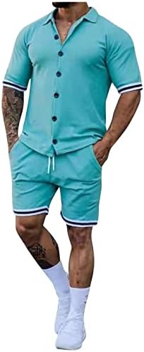 Men sets curtos Roupfits 2 peças Moda Summer Retes de trajes casuais Button camisa e um conjunto curto 2023 Sportswear