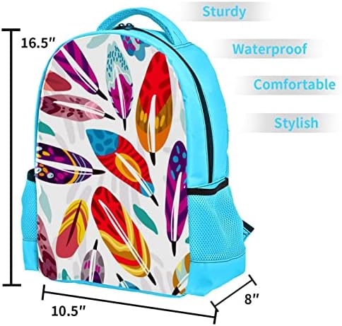 Mochila de viagem VBFOFBV, mochila laptop para homens, mochila de moda, desenho animado de penas coloridas