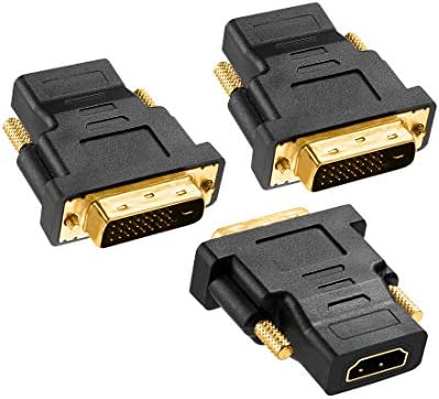 Adaptador DVI para HDMI, vídeo masculino de DVI banhado a ouro para 1080p HDMI Port Female Port Bidirecional DVI-D Connector de adaptador