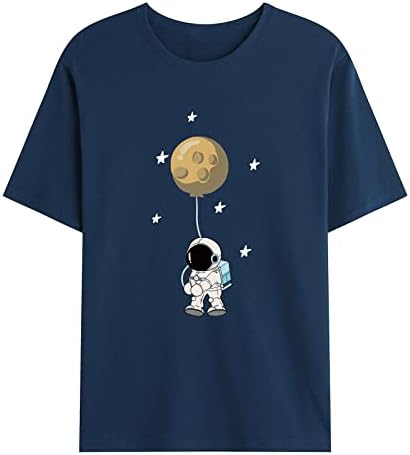 Camisa de moda de moda 2023 masculino astronauta segurando o planeta balões do sistema solar camiseta espacial engraçado camisetas