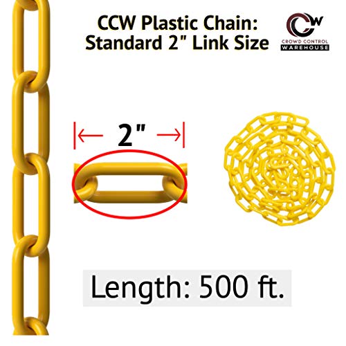 Montour Line Chain Chain Safety Barreer, leve, controle da multidão roxa de 2 polegadas de 500 pés de comprimento