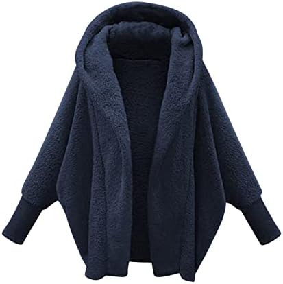 Fuzzy térmico feminino com capuz Basic Roupa Jaquetas Capuzes Casaco Casaco de manga comprida Brunch de inverno de inverno Roupas