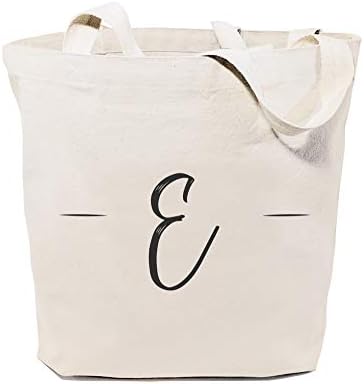 A Tote inicial de Monogram manuscrito Cotton & Canvas Co.