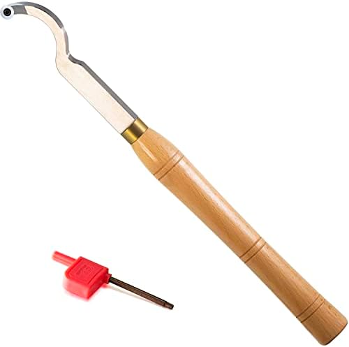 Hollower Swan pescoço Torno de torno de madeira com ponta Tipped Chisel Tool com inserção de carboneto redondo de 12 mm, comprimento