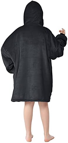Jodimitty Capolador de cobertor vestível para crianças super quente com moletom com capuz de bolso gigante com capuz