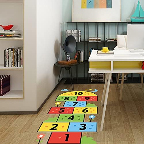 Huanle Kids Diy Lattice adesivo de piso Peda de lúpulo Decoração da sala de pegada Número de jogos Brain Games Adesivo