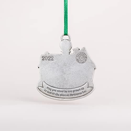 Oficina de Danforth Santa 2022 Ornamento anual com fita de cetim - Ornamento de Papai Noel de Papai Noel para a Árvore de Natal
