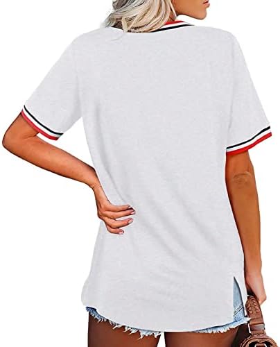 Blusa gráfica da bandeira americana feminina Blusa Independência do Dia