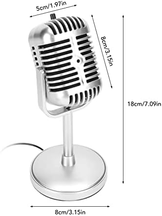 Microfone de estilo clássico do botegra, com fio Microfone Vintage Microfone Alta Sensibilidade para Karaokê para Desempenho