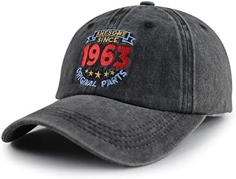 GXAXYOUPE 60º Capinho de beisebol para homens para homens, levou 60 anos para parecer um bom chapéu bordado engraçado ajustável