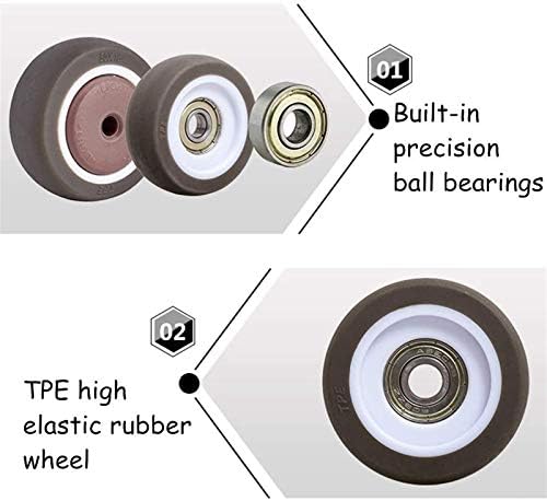 Rodas de rodízio Zyledw, 4pcs 2 50mmNoTerers Wheels giratórios com suportes em U, roda giratória em movimento, rodas de serviço