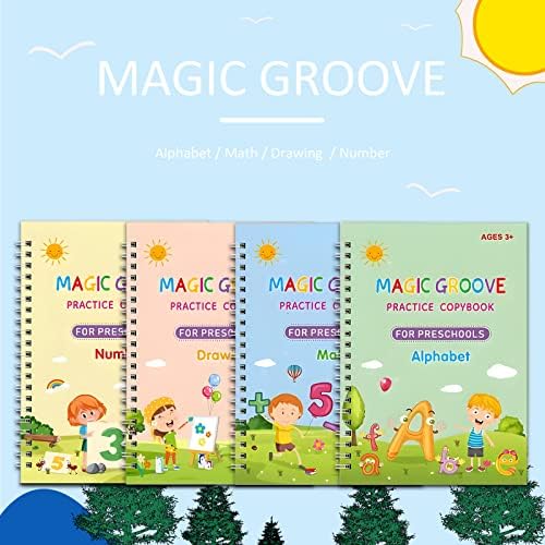Livro de caligrafia de Eodohun Grooved Practice Practice Landrobritando Groovd Magic Cópia Livro de Redação Grooved para Crianças