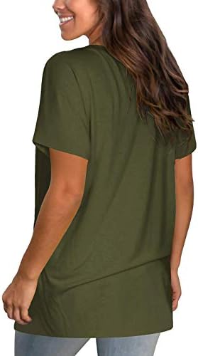 Camisas femininas Casual casual para férias, blusa para mulheres diariamente tops soltos blusas de manga curta macia