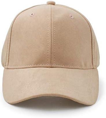 Capace de beisebol de camurça ultrakey, unisex Faux Curree Leather Classic Classic Ajusta Plain Hat Baseball Cap
