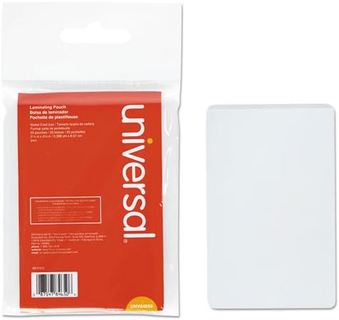 Produtos universais - Universal - bolsas de laminação clara, 5 mil, 2-1/8 x 3-3/8, estilo de cartão de visita, 25/pacote - vendido