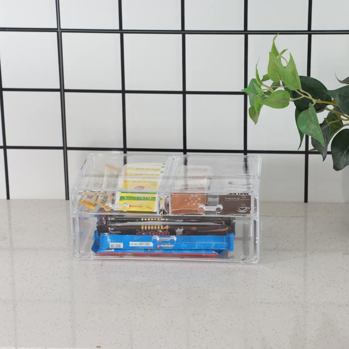 CQ acrílico acrílico claro Os recipientes de armazenamento de acrílico com 5 gavetas em caixa de caixa de armazenamento de pia Caixa de caixa para acessórios de cabelo de joias