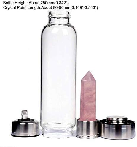 Mystic Krystals Clear Quartz Crystal Water Bottle