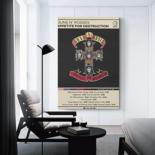 Guns N 'Roses Poster apetite por destruição Poster Canvas Pôster Decoração do quarto da paisagem Escritório de aniversário Valentine