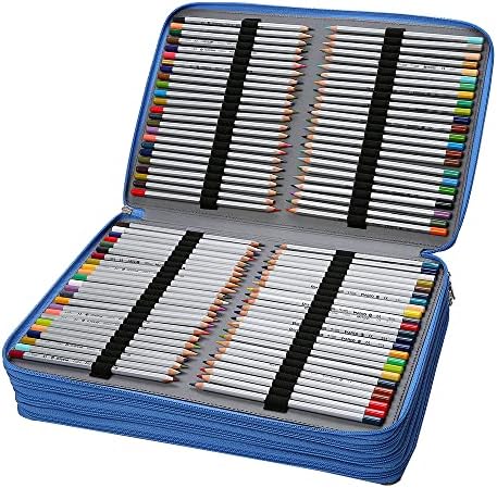 LBXGAP colorido portátil 384 slots Organizador de case de lápis com padrão de impressão para lápis de aquarela prismacolor, lápis