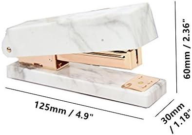 Kit de papelaria de escritório White Marble Print Desk Pen Portador Copo | Dispensador de fita | Staplers de mesa