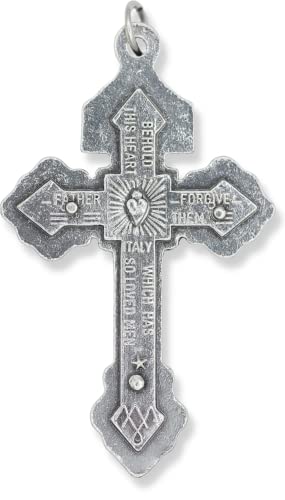 Pacote a granel de 3 - Pardon Indulgence Crucifix Part Pope Saint Pius X - 2 1/8 polegadas Crucifixos católicos italianos