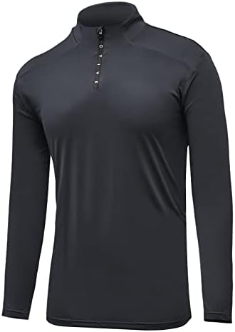 FRTCV CHAMISTA DE MENS DE ZIP-TRABALHO DE MANAGEM LONGO T CHAMISTAS ATHLETIC Golf Tshirt Quick Dry Running Top-shirts