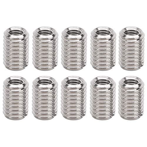 10pcs rosca de reparação porca, acessório de fixador de aço inoxidável m5 x 0,8 mm m8 x 1,25 mm 12 mm usado em aviação, automóveis,