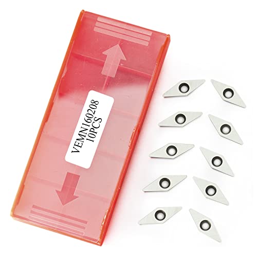 Diamond Carbide insere cortadores de facas Blades 28 × 10mm-35 ° com 2 pontos de raio para o cortador espiral/helicoidal de madeira ou torneira, girando 10pcs