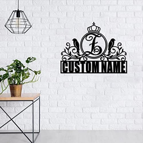 UTF4C Monogram personalizado Nome da letra de metal Sinais de metal Iniciais Z Cutout Metal Sign Modern Rustic 30 Decoração