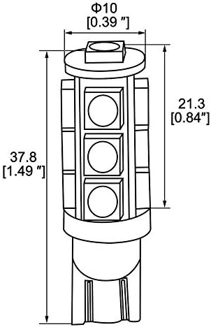 T10WG13T-WW, liderado por heróis, cunha T10 194 921 168 Ultra Bright 13-LED 5050 SMD Bulbo LED, 5 pacote, branco