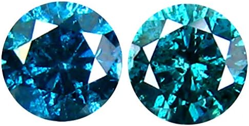 0,36 par correspondente de ct 4 mm Corte redondo vívido diamante azul genuíno diamante solto