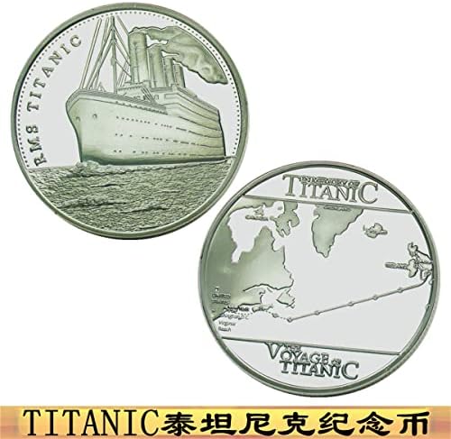 Coleção comemorativa do Titanic Coin Ocean Heart Love Wish Coin Coin Collection Revisit Titanic Comemorative Coin