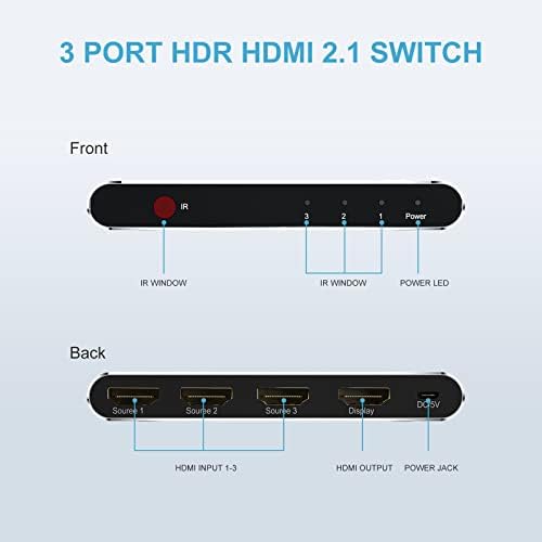 8K@60Hz HDMI Switch, 4 polegadas de 4 pol.