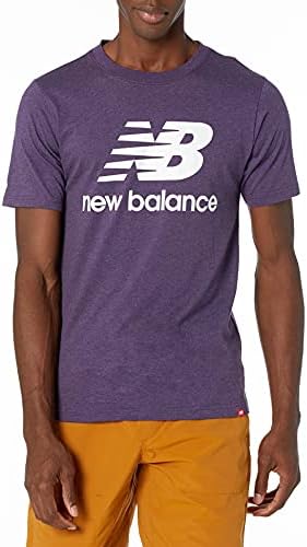 New Balance Men's NB Essentials empilhados logotipo de manga curta