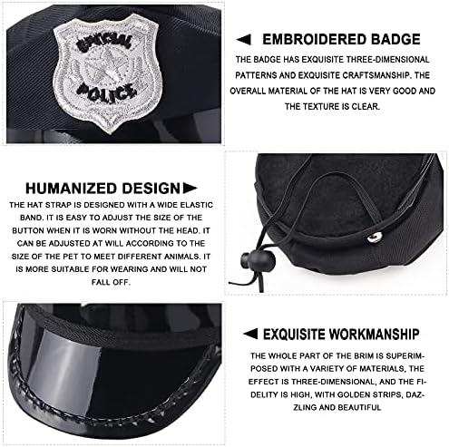 Acessório de figurino da polícia de Yewong Pet Set Pet Dog Cat Hap crachá Aviador Múdulos de sol Kit de vestido de estimação