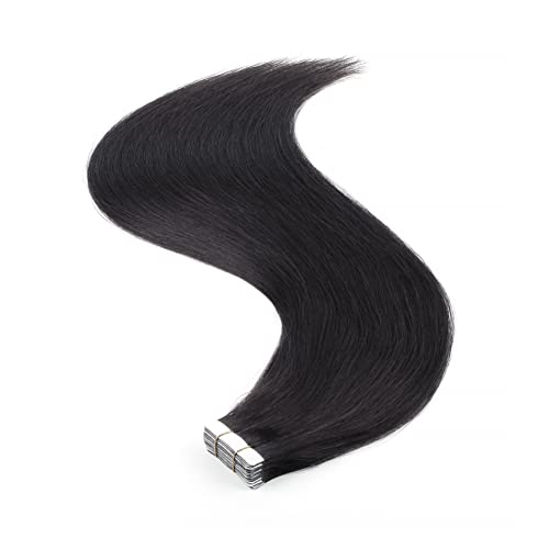 Fita de 50g de beleza de cabelo de cabelo humano jato de cabelo humano preto de cabeça cheia