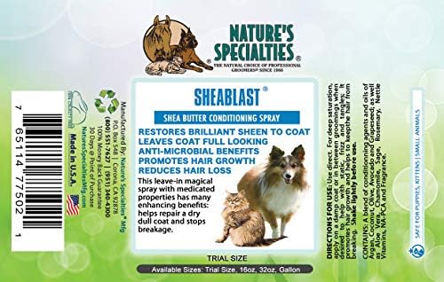 Especialidades da natureza Spray de cães de condicionador de karblast para animais de estimação, escolha natural para