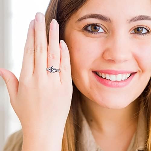 Moda feminina zircônia bling diamante retro anel de noivado anel de casamento anéis ajustáveis