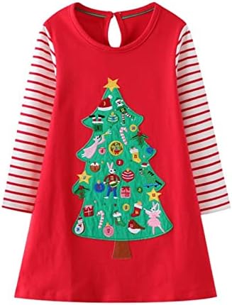 Vestido de menina de menina de menina longa Hilelang roupas de inverno roupas de natal