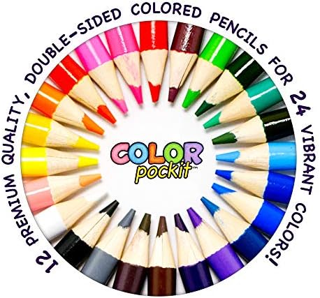 Colorpockit 12 lápis de cor dupla face premium com 24 cores!