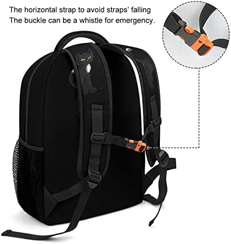 Mochila de laptop de gato preto Mochila Bolsa de ombro de moda Viagem Daypack Bookbags para homens Mulheres