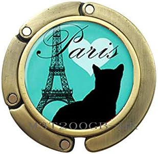 Novo amor e Paris Bag Hook Tower Purse Jewelry Jewelry Glass Cabochon Purse Hook-Mt199