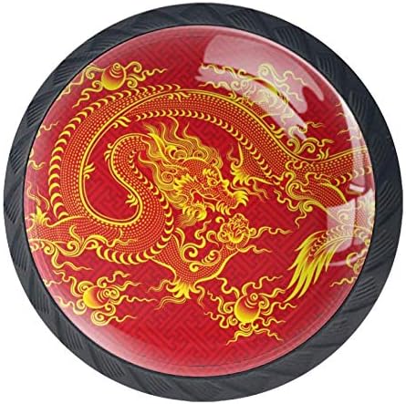 Idealiy Red Chinese Dragondoor Draveta Pull Handle Decoração de móveis para cabine de cozinha penteadeira