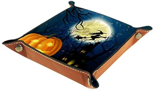 Bruxa de Halloween Muooum na lua cheia, caixas de armazenamento Pequeno bandeja de manobrista de bandeja de doces Sundries