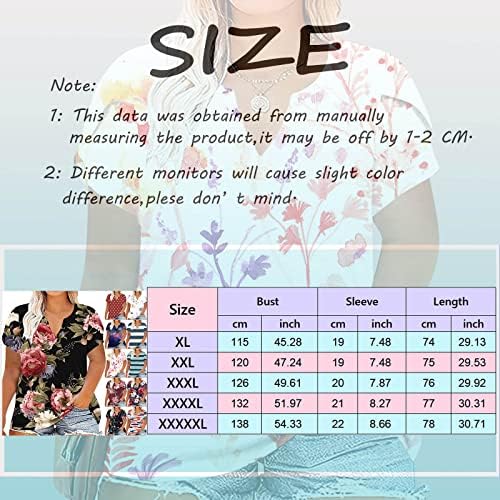 Tampas para mulheres de verão Plus Tops Fashion Floral Petal Sleeve T camisetas de grande tamanho V Neck do pescoço