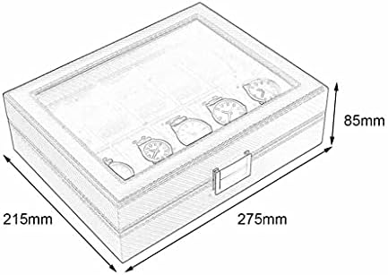 UXZDX 10 grades de fibra de carbono Caixa de relógio Caixa de relógio Organizador Caso de armazenamento Visor Retângulo